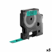 Laminiertes Klebeband zur Kennzeichnung von Maschinen Dymo D1 45019 12 mm LabelManager™ grün Schwarz (5 Stück)