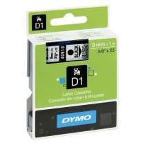 Cinta Laminada para Rotuladoras Dymo D1 40910 LabelManager™ Transparente 9 mm Negro (5 Unidades)