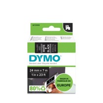 Laminiertes Klebeband zur Kennzeichnung von Maschinen Dymo D1 53721 24 mm LabelManager™ Schwarz Weiß (5 Stück)