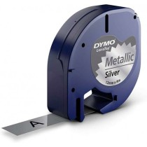 Laminiertes Klebeband zur Kennzeichnung von Maschinen Dymo 91208 LetraTag® Schwarz Silber 12 mm (10 Stück)