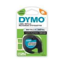 Cinta laminada para máquinas rotuladoras Dymo 91208 LetraTag® Preto Prata 12 mm (10 Unidades)