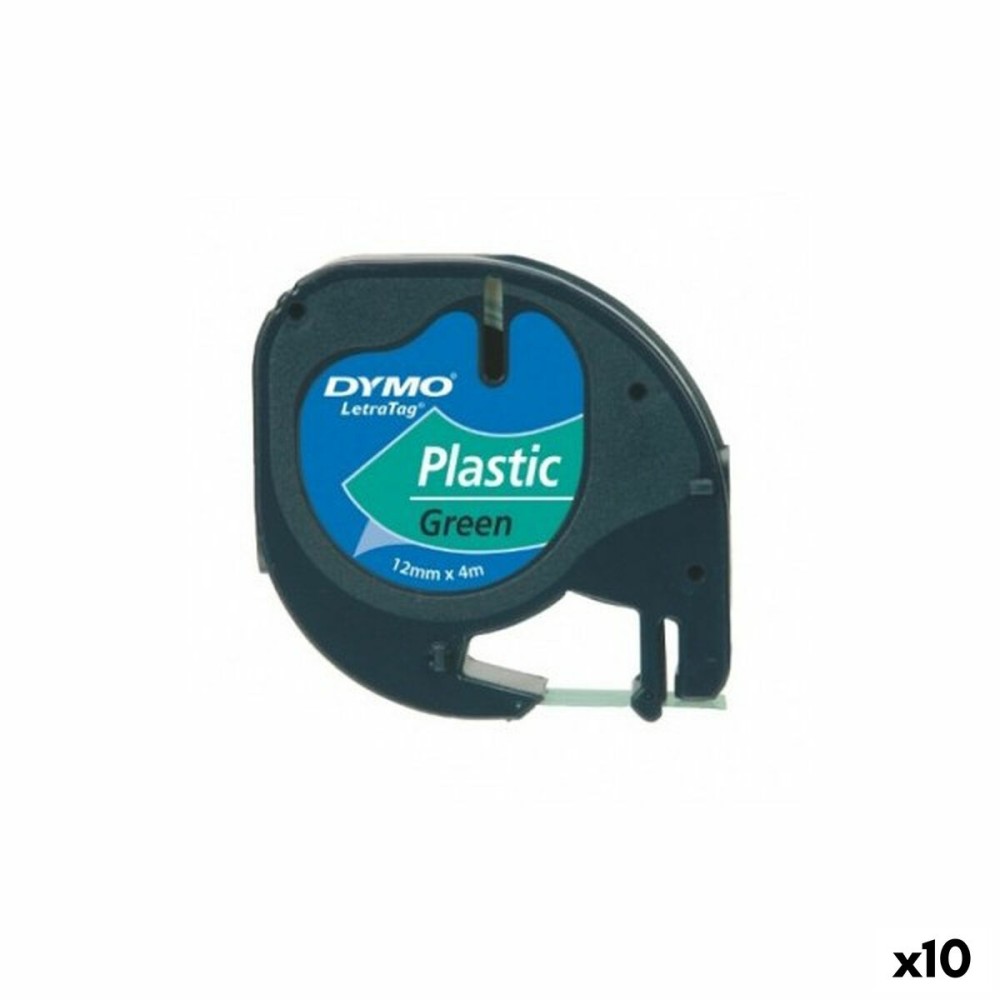 Nastro Laminato per Etichettatrici Dymo 91204 LetraTag® Nero Verde 12 mm (10 Unità)