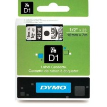 Nastro Laminato per Etichettatrici Dymo D1 45010 LabelManager™ Trasparente 12 mm Nero (5 Unità)