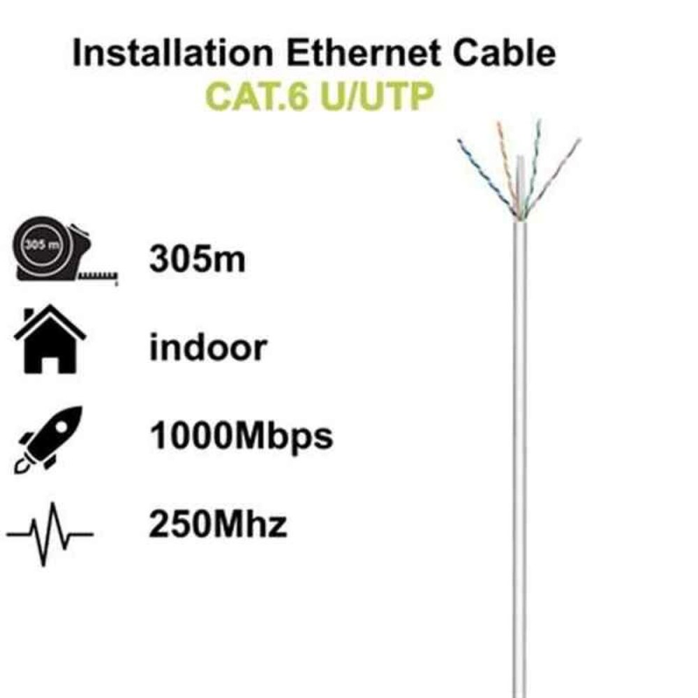 CabledeRedRígidoUTPCategoría6Ewent(305m)