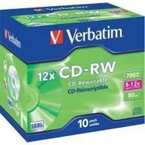 CD-RW Verbatim    10 Stück 700 MB 12x