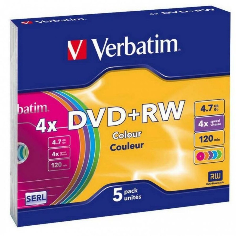 DVD-RW Verbatim Multicolor 5 Unidades 4x 4,7 GB