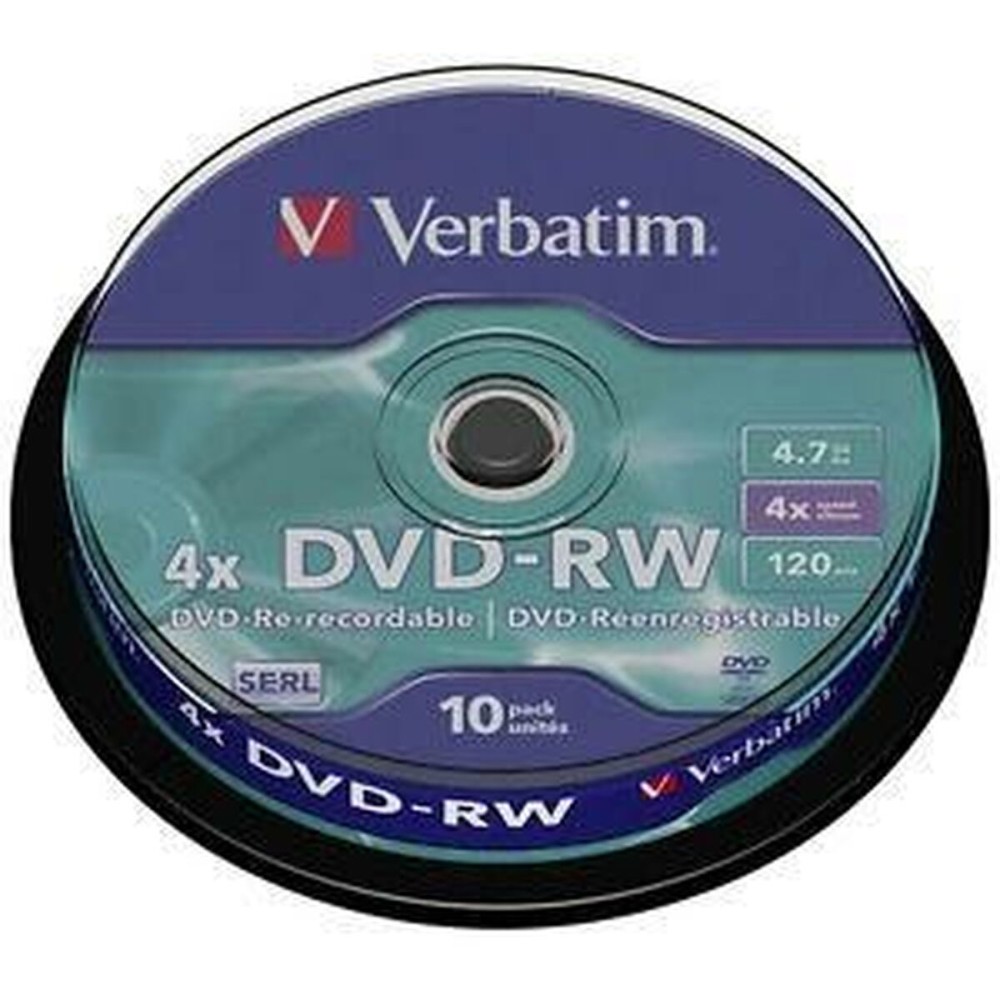 DVD-RW Verbatim    10 Unidades Negro 4x 4,7 GB