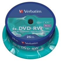 DVD-RW Verbatim    25 Unités Multicouleur 4x 4,7 GB