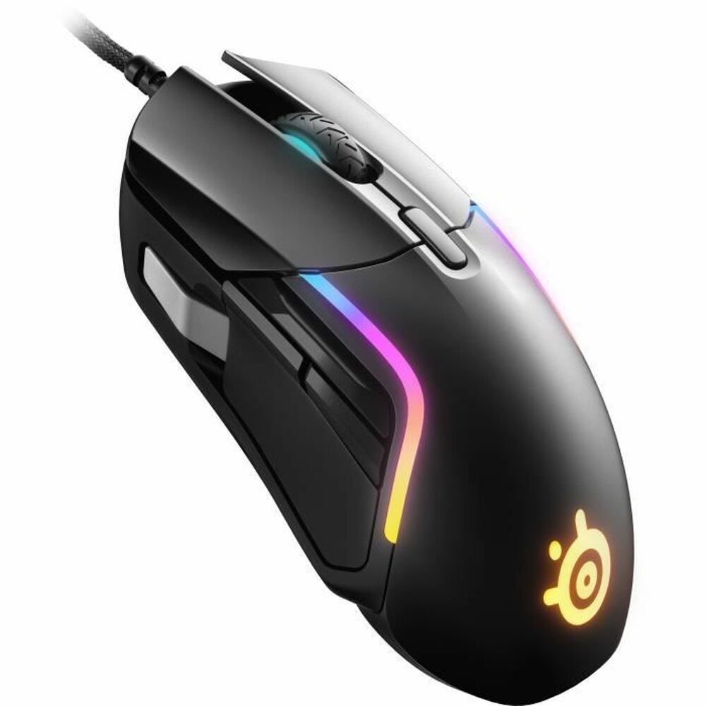 MouseSteelSeriesRival5SchwarzGamingLED-LichterMitKabel