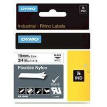 Cinta laminada para máquinas rotuladoras Rhino Dymo ID1-19 19 x 3,5 mm Preto Branco Autoadesivas (5 Unidades)