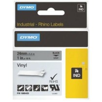 Nastro Laminato per Etichettatrici Rhino Dymo ID1-12 12 x 5,5 mm Nero Bianco Vinile Autoadesive (5 Unità)