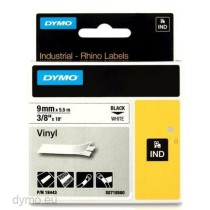 Laminiertes Klebeband zur Kennzeichnung von Maschinen Rhino Dymo ID1-9 Weiß Schwarz 9 x 5,5 mm Vinyl (5 Stück)