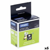 Rollo de Etiquetas Dymo Blanco Negro 1000 Piezas 13 x 25 mm (6 Unidades)