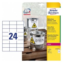 Adhesive labels Avery 20 Sheets 70 x 37 mm White