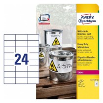 Etiquetas adhesivas Avery 20 Hojas 70 x 37 mm Blanco