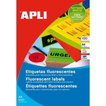 Adesivi/Etichette Apli Fluor 64 x 33,9 mm Arancio 100 fogli