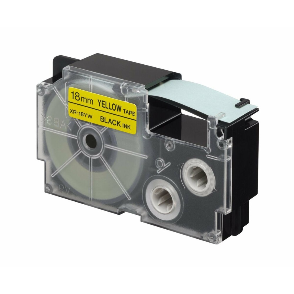 Laminated Tape for Labelling Machines Casio XR-18YW Black Yellow