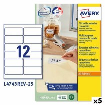 Drucker-Etiketten Avery L4743REV 99,1 x 42,3 mm Weiß 25 Bettlaken (5 Stück)