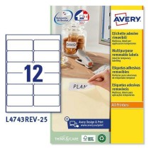 Drucker-Etiketten Avery L4743REV 99,1 x 42,3 mm Weiß 25 Bettlaken (5 Stück)