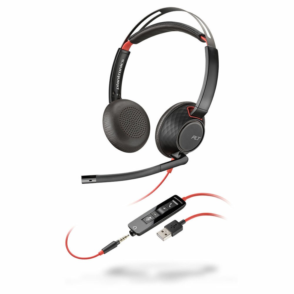 HeadphoneswithMicrophonePolyBLACKWIRE5220Black