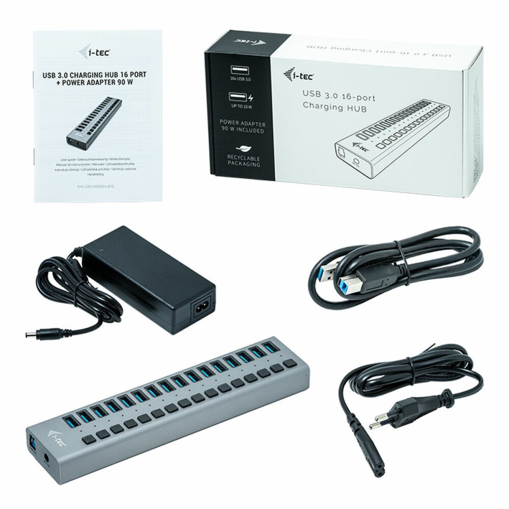 HubUSBi-TecU3CHARGEHUB16Cinzento90W