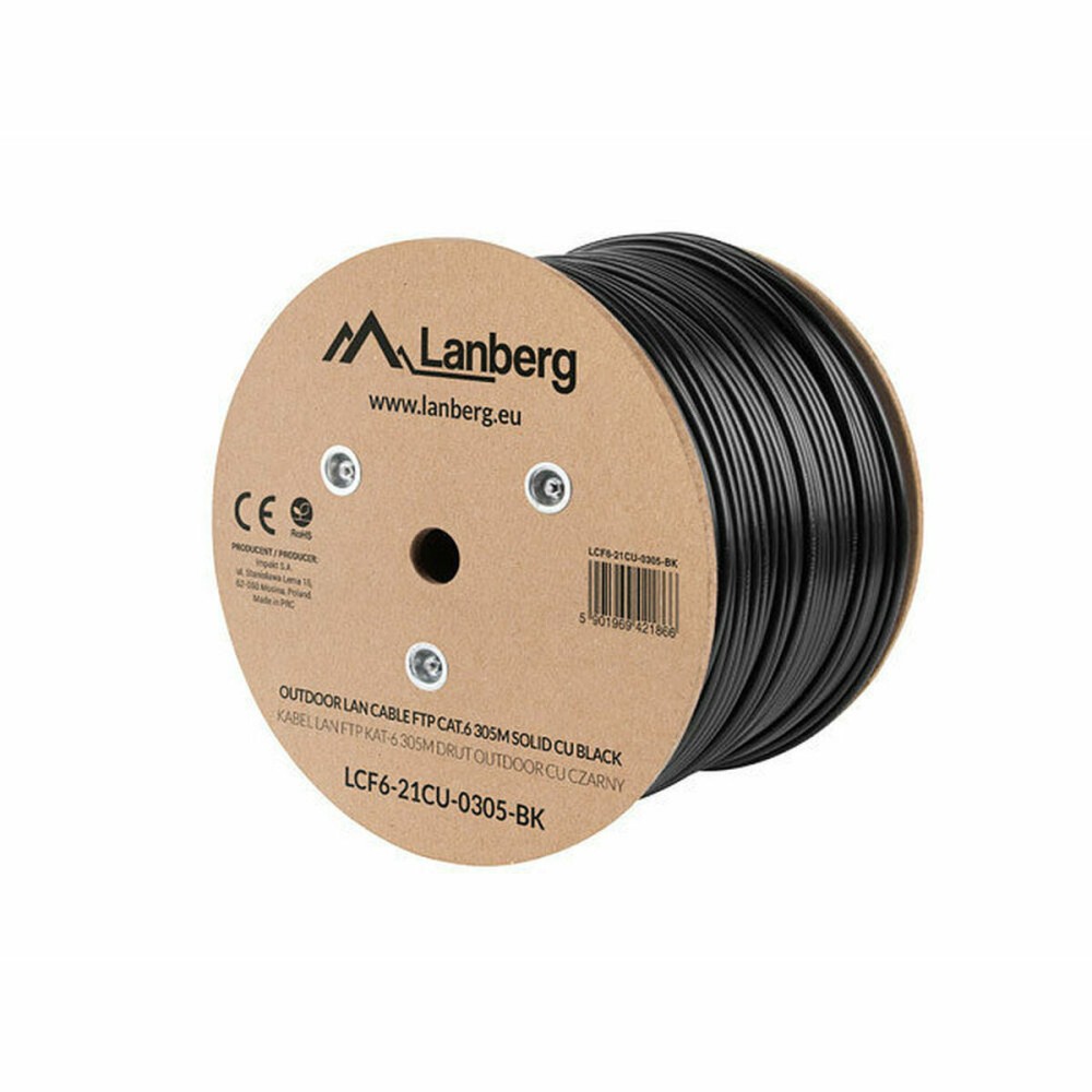 CabledeRedRígidoFTPCategoría6LanbergLCF6-21CU-0305-BK305mNegro