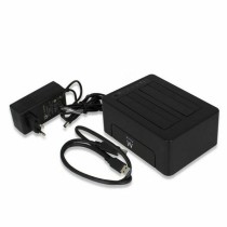 Dock Station Dual Ewent AAACET0186 Dual 2.5"-3.5" USB 3.1 ABS Preto