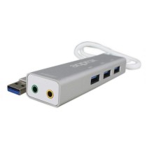 Placa de Som Externa approx! APPUSB51HUB USB 3.0 3.5 mm Cinzento