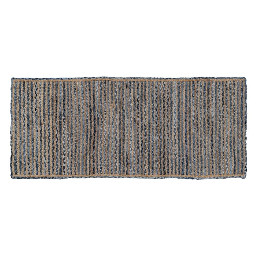 Carpet Natural Blue Cotton Jute 170 x 70 cm