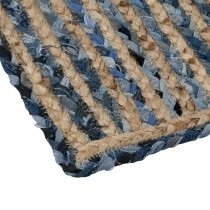 Teppich natürlich Blau Baumwolle Jute 170 x 70 cm