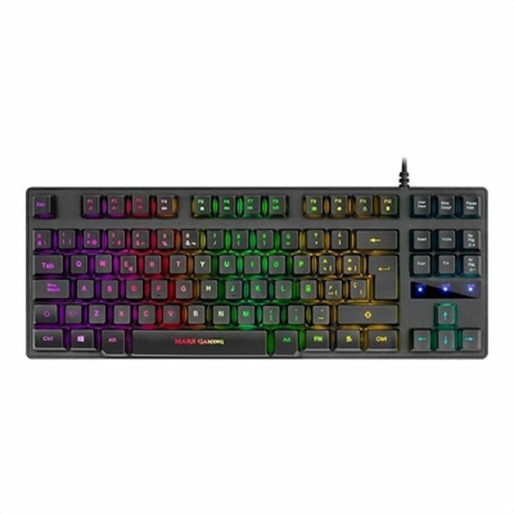 Gaming Keyboard Mars Gaming MKTKLES LED RGB Spanish Black Spanish Qwerty