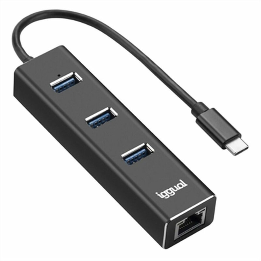 Hub USB 3 Portas iggual IGG317709 Preto