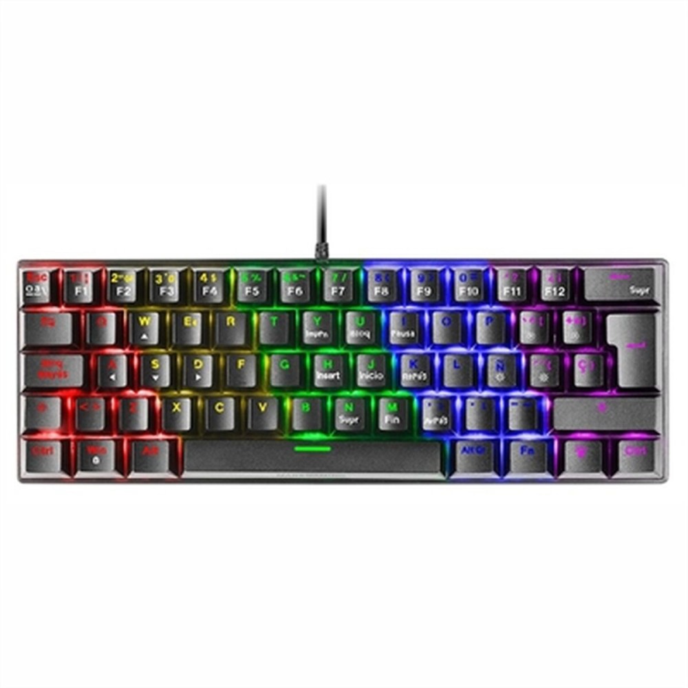 Tastatur Mars Gaming MK60 Schwarz Qwerty Spanisch