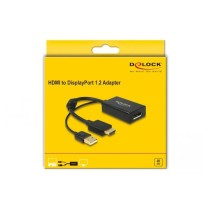 Adaptador HDMI a DisplayPort DELOCK 62667 Negro 4K Ultra HD