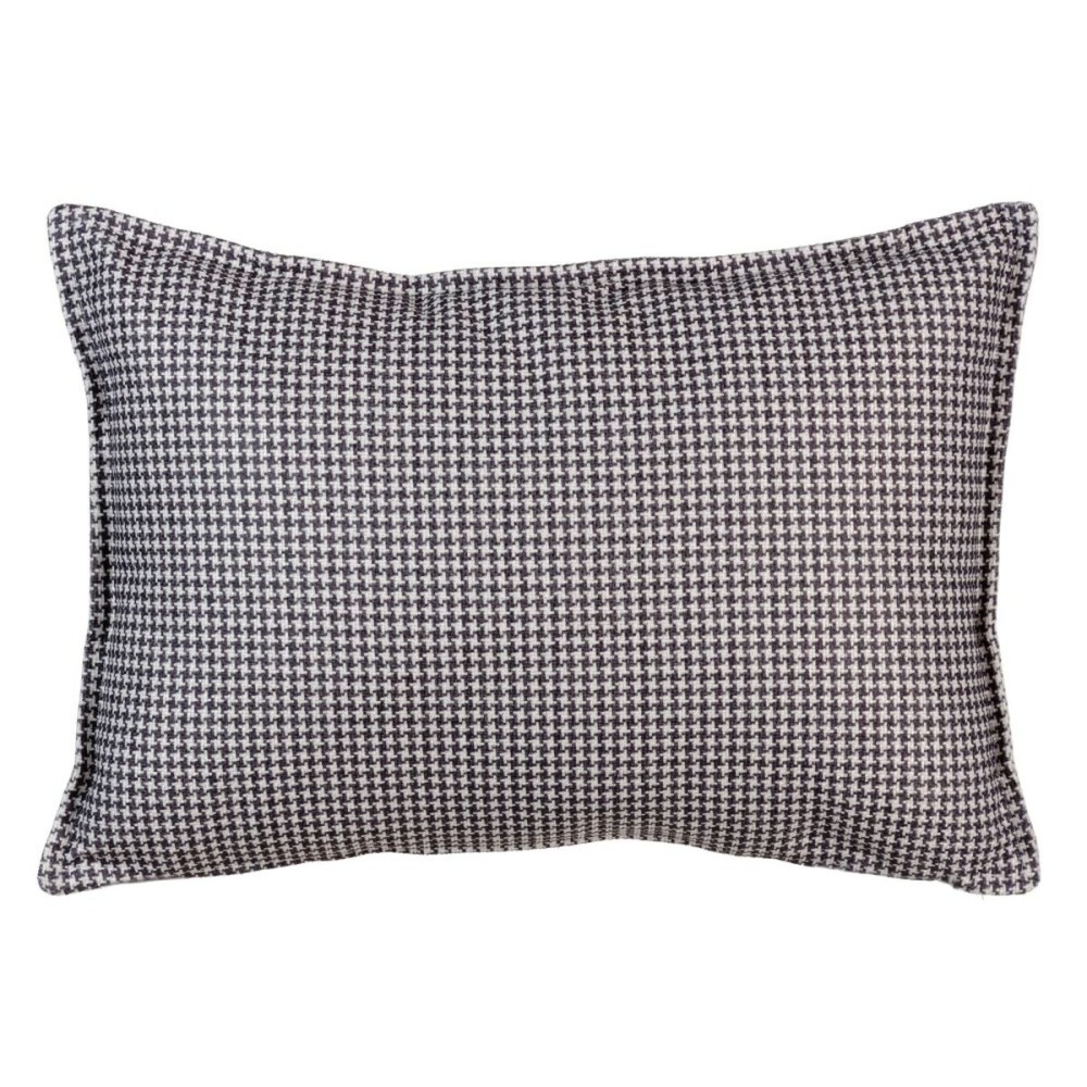 Cushion Polyester Dark grey 45 x 30 cm Houndstooth