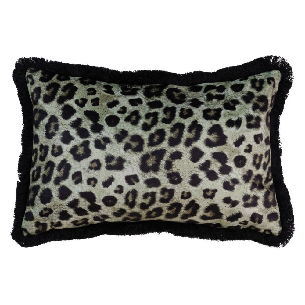 Almofada Verde Leopardo 45 x 30 cm