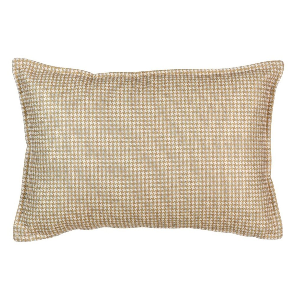 Cushion Polyester 45 x 30 cm Houndstooth Mustard