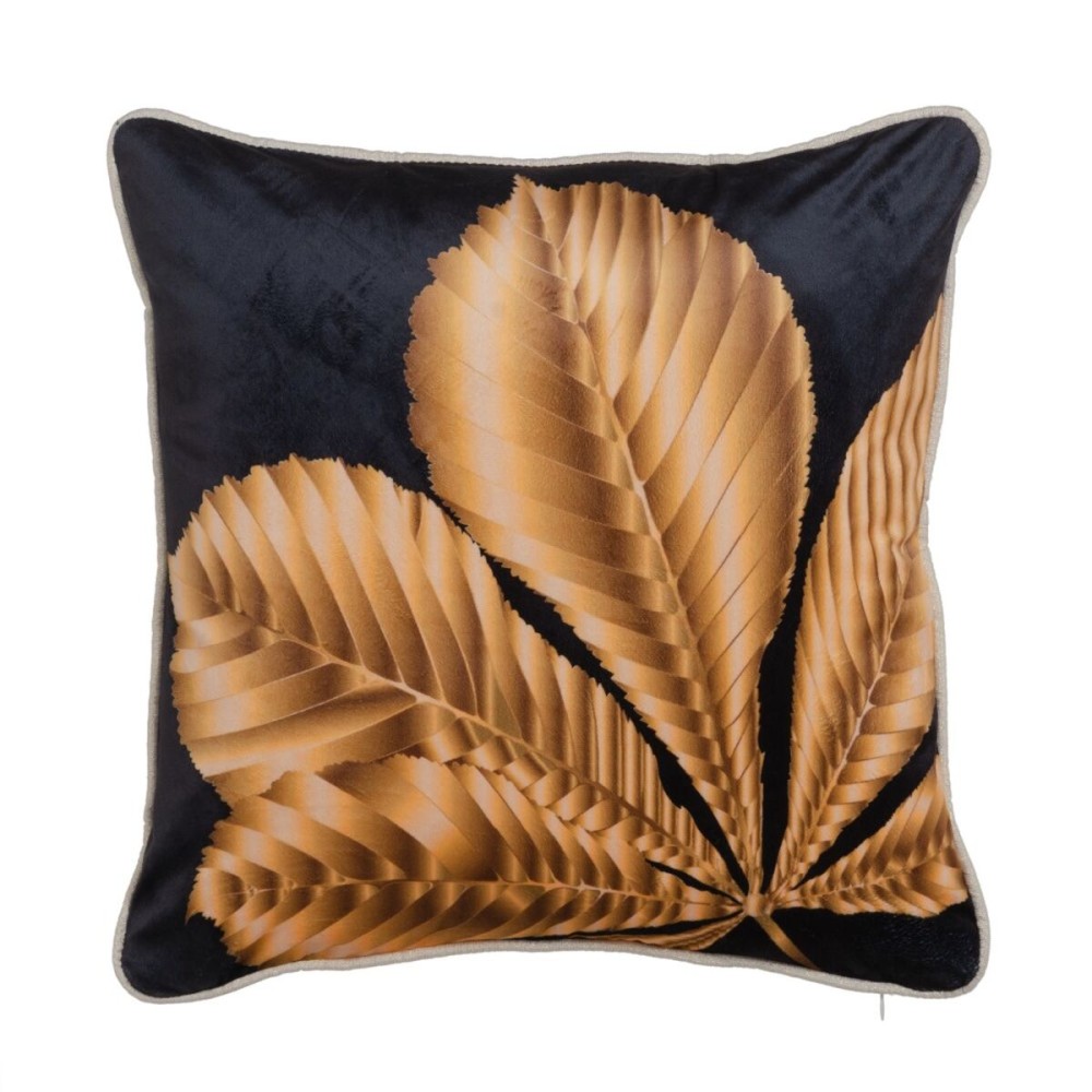 Cushion Black Golden Polyester 45 x 45 cm