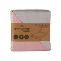 Colcha Reversible Gris Rosa (260 x 180 cm)