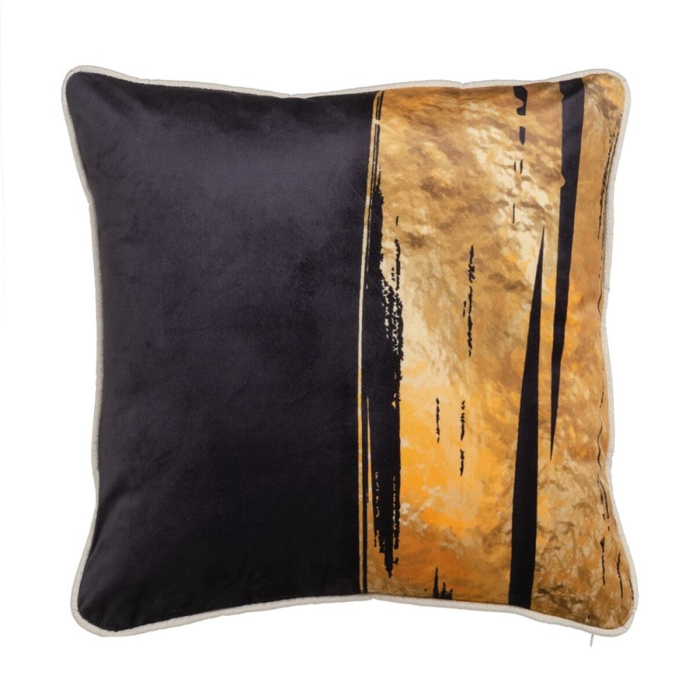 Almofada Preto Dourado Poliéster 45 x 45 cm