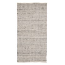 Tappeto 80 x 150 cm Tessuto Sintetico Grigio Crema