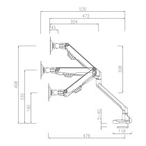 Bildschirm-Träger für den Tisch Neomounts FPMA-D750BLACK2 Schwarz 32"