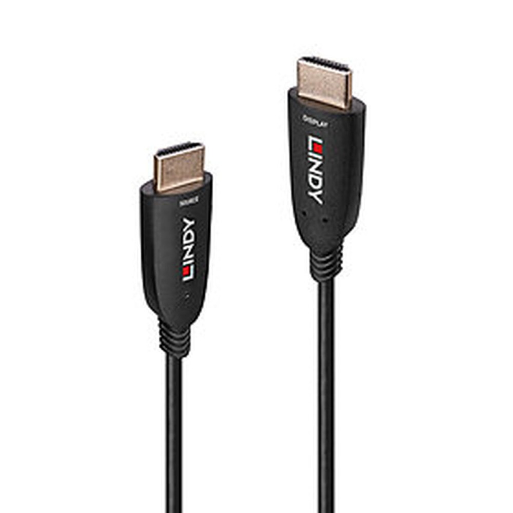 Cable HDMI LINDY OPTIC HYBRID 10 m Negro