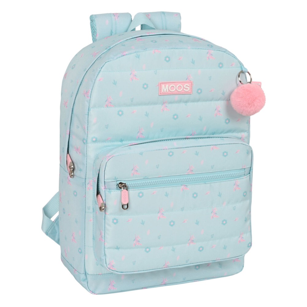 Laptop Backpack Moos Garden 32 x 43 x 14 cm Turquoise