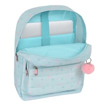 Laptop Backpack Moos Garden 32 x 43 x 14 cm Turquoise