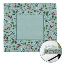 Nappe 140 x 140 cm Turquoise Polyester 100 % coton