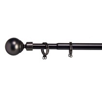 Curtain Bar Extendable Ball Black Iron 5 x 181 x 5 cm (12 Units)