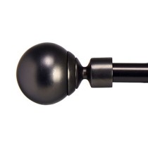 Barra para Cortinas Extensible Bola Negro Hierro 5 x 181 x 5 cm (12 Unidades)