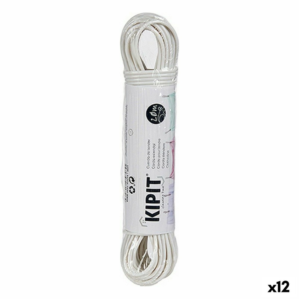 Corda para estendal Branco PVC 20 m (12 Unidades)