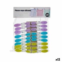 Molas da Roupa Multicolor Metal Silicone Plástico (12 Unidades)